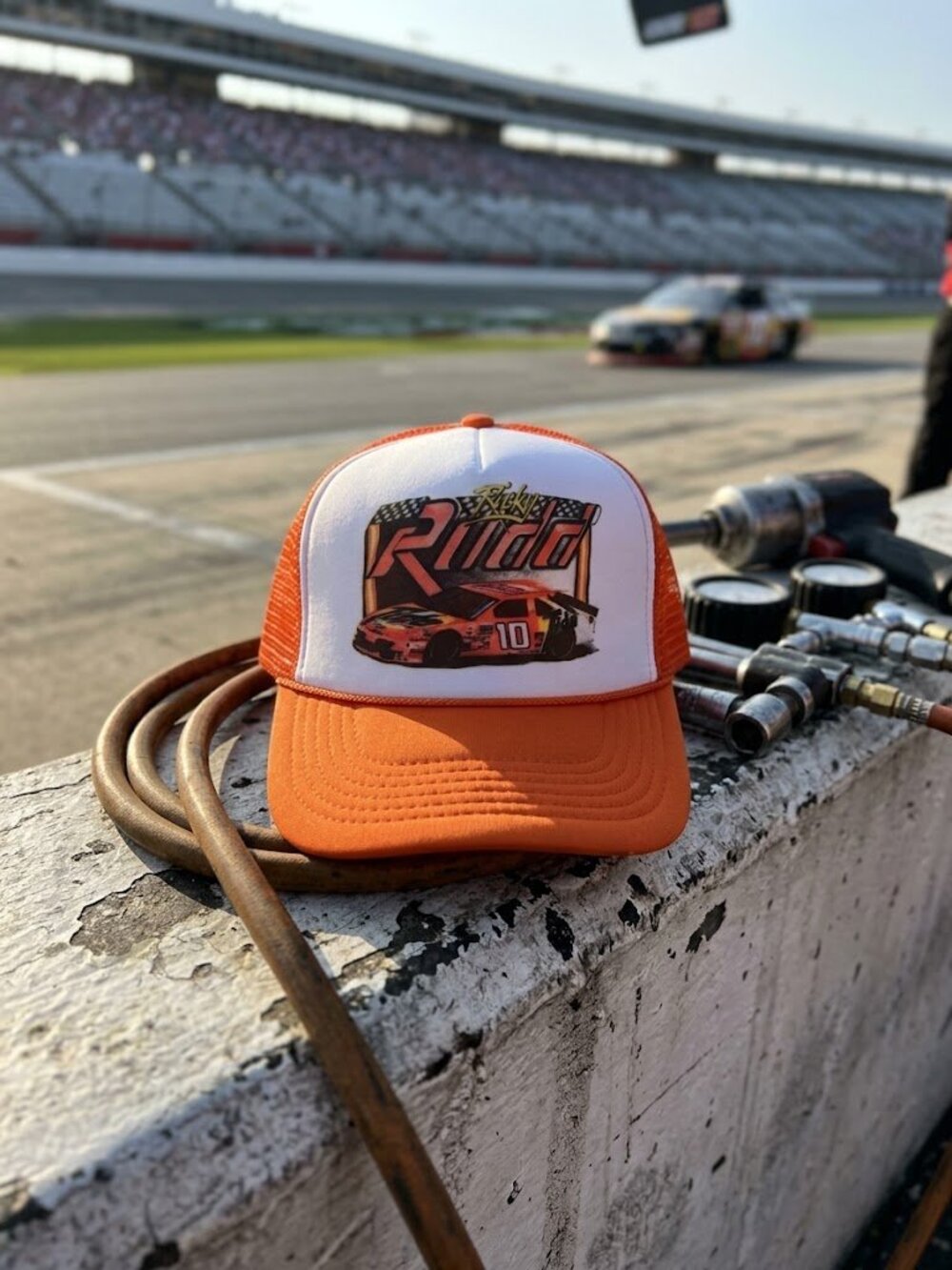 Retro Ricky Rudd Hat 10 Racing Stock Car Orange White Foam Rope Snapback Cap USA - Picture 5 of 5